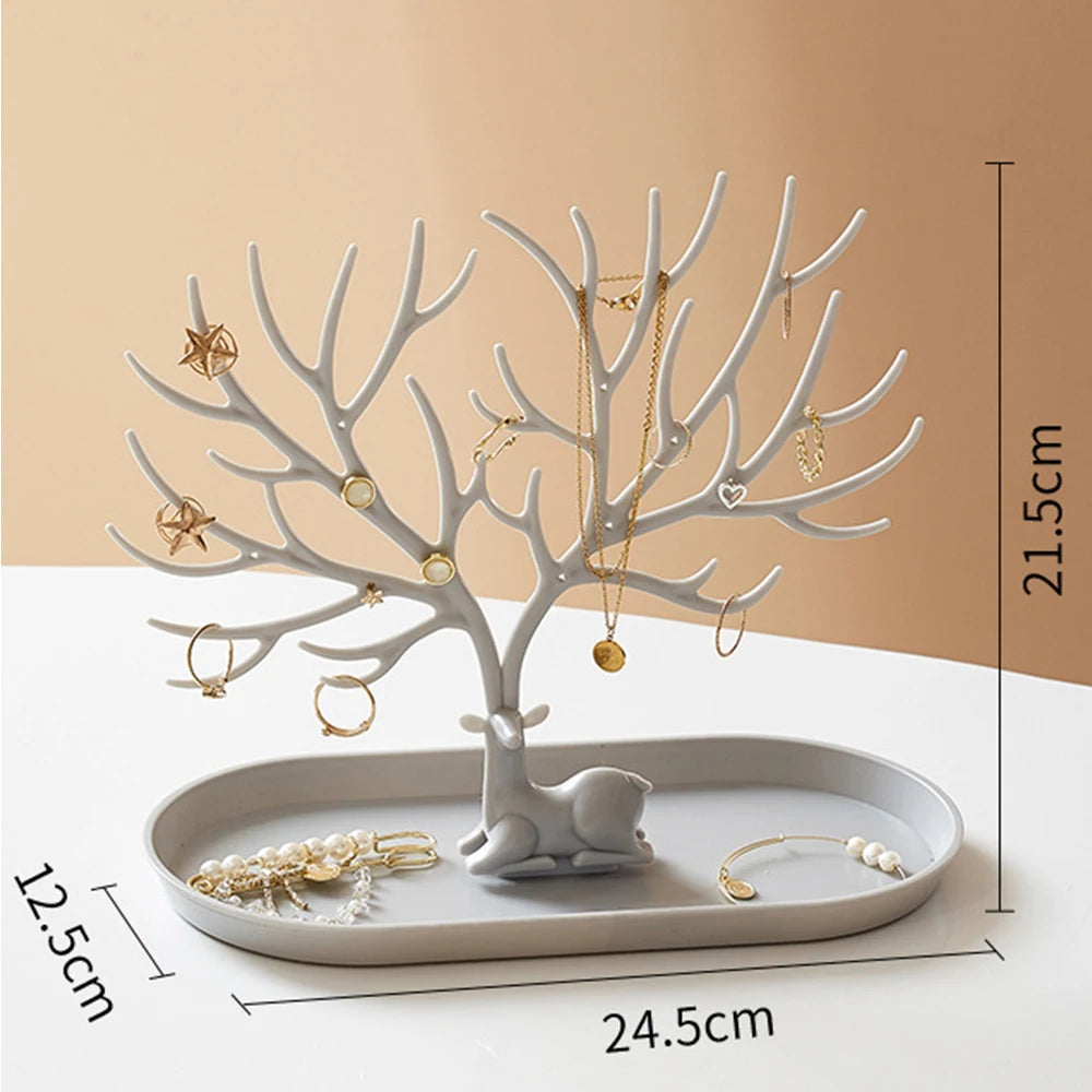 4 Styles Deer Jewelry Display Stand Plastic Jewelery Display Stand Holder Earring Necklace Organizer for Jewelery Display