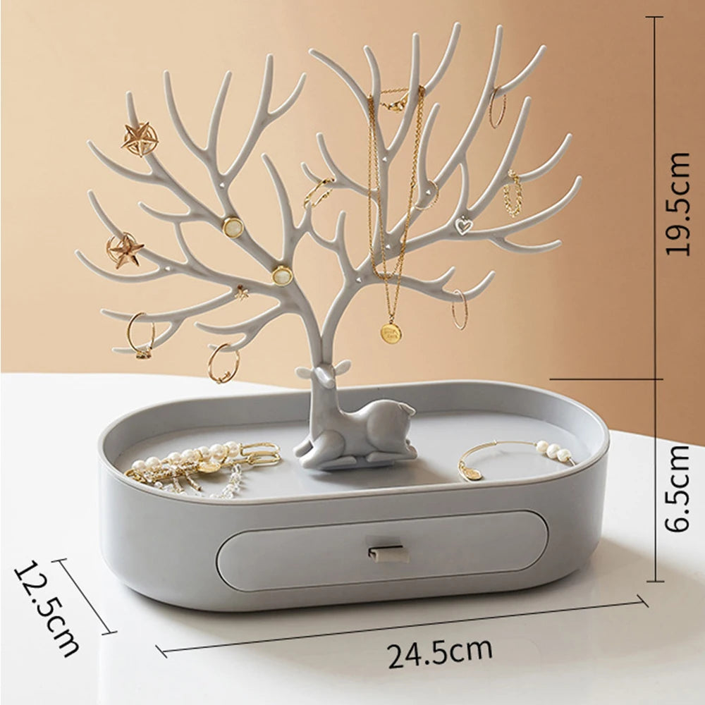 4 Styles Deer Jewelry Display Stand Plastic Jewelery Display Stand Holder Earring Necklace Organizer for Jewelery Display
