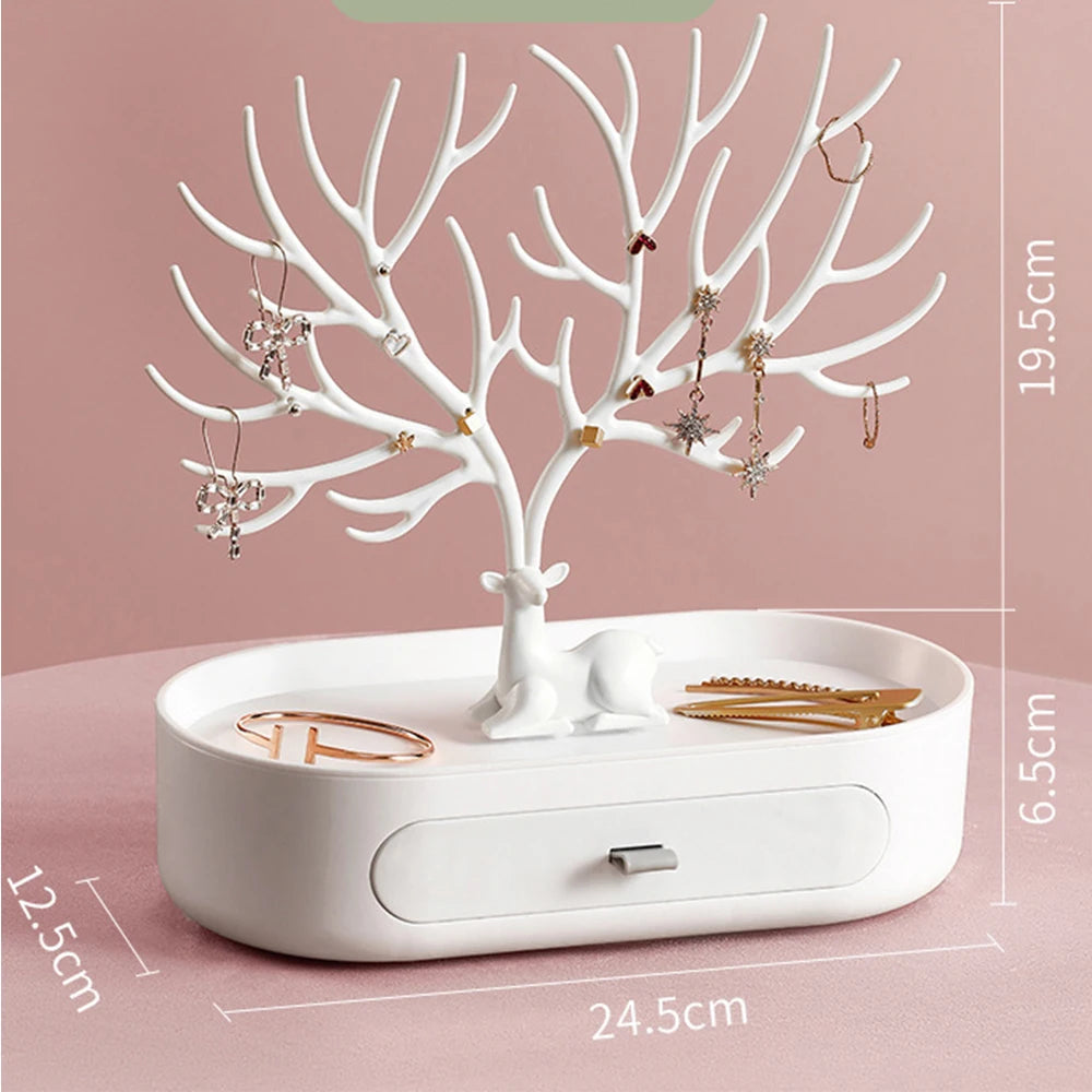 4 Styles Deer Jewelry Display Stand Plastic Jewelery Display Stand Holder Earring Necklace Organizer for Jewelery Display