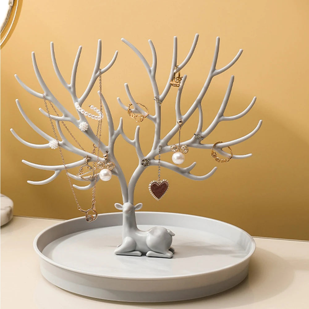 4 Styles Deer Jewelry Display Stand Plastic Jewelery Display Stand Holder Earring Necklace Organizer for Jewelery Display
