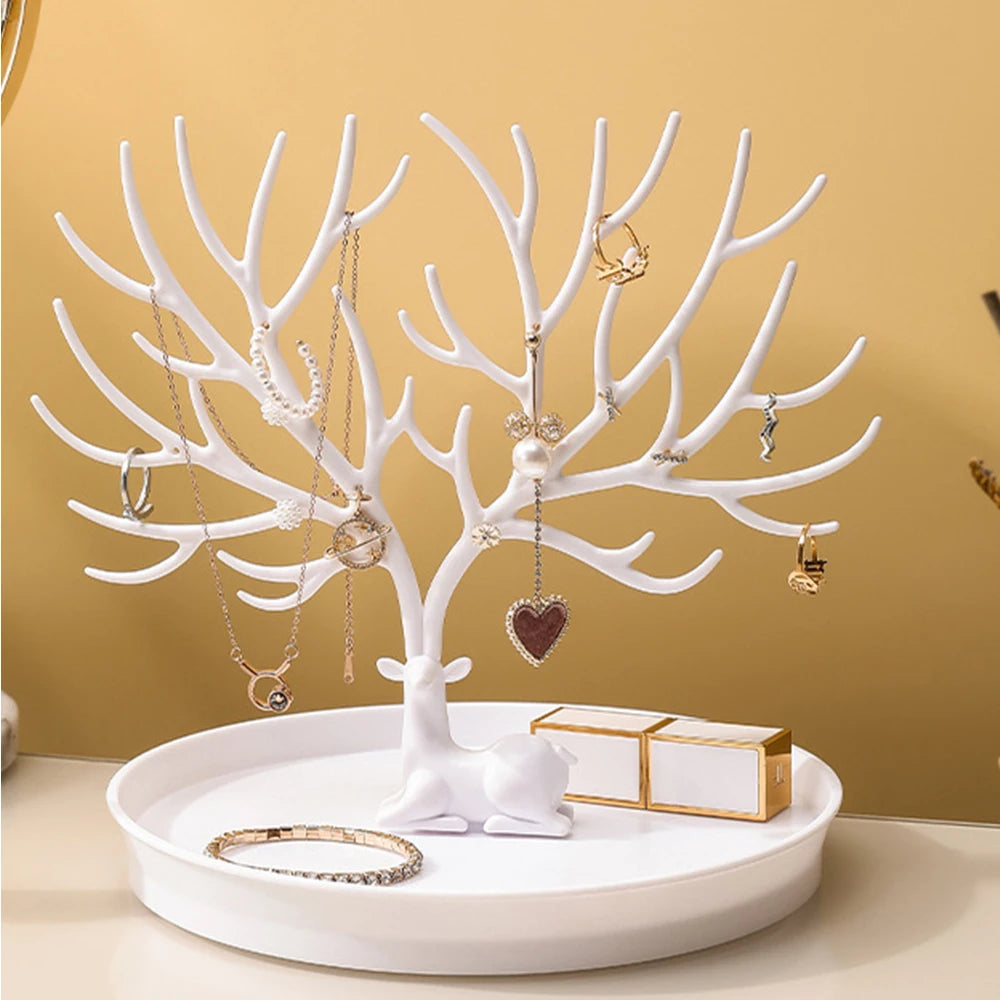 4 Styles Deer Jewelry Display Stand Plastic Jewelery Display Stand Holder Earring Necklace Organizer for Jewelery Display