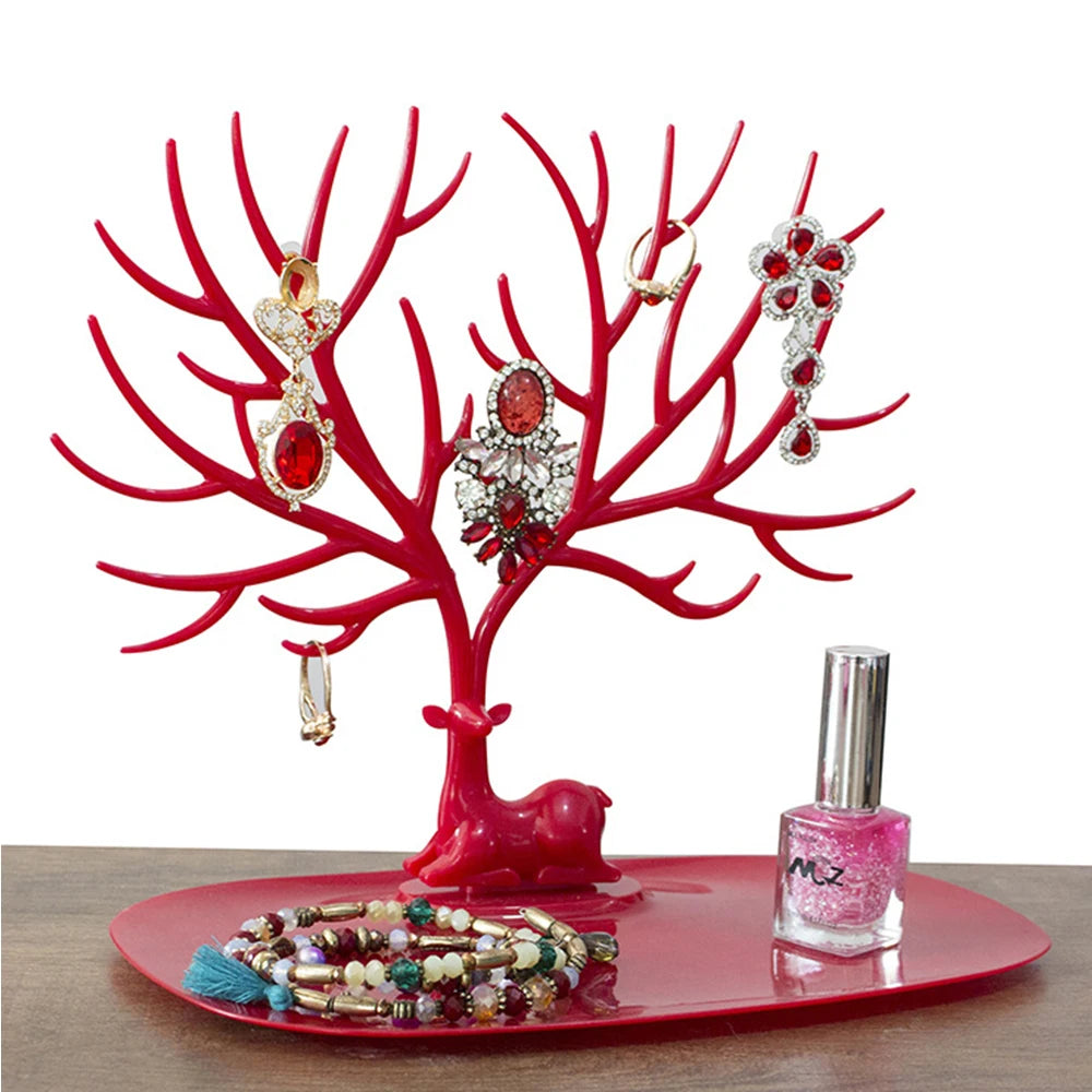 4 Styles Deer Jewelry Display Stand Plastic Jewelery Display Stand Holder Earring Necklace Organizer for Jewelery Display