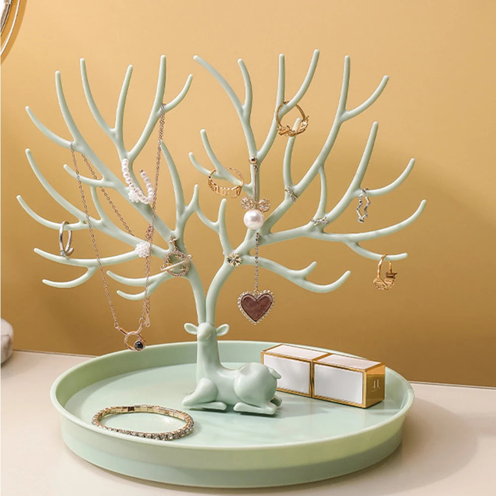 4 Styles Deer Jewelry Display Stand Plastic Jewelery Display Stand Holder Earring Necklace Organizer for Jewelery Display