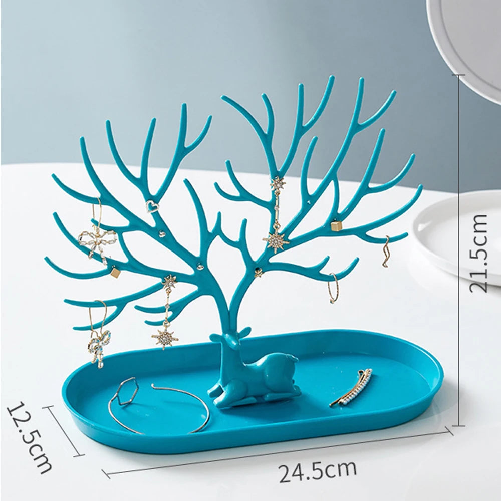4 Styles Deer Jewelry Display Stand Plastic Jewelery Display Stand Holder Earring Necklace Organizer for Jewelery Display