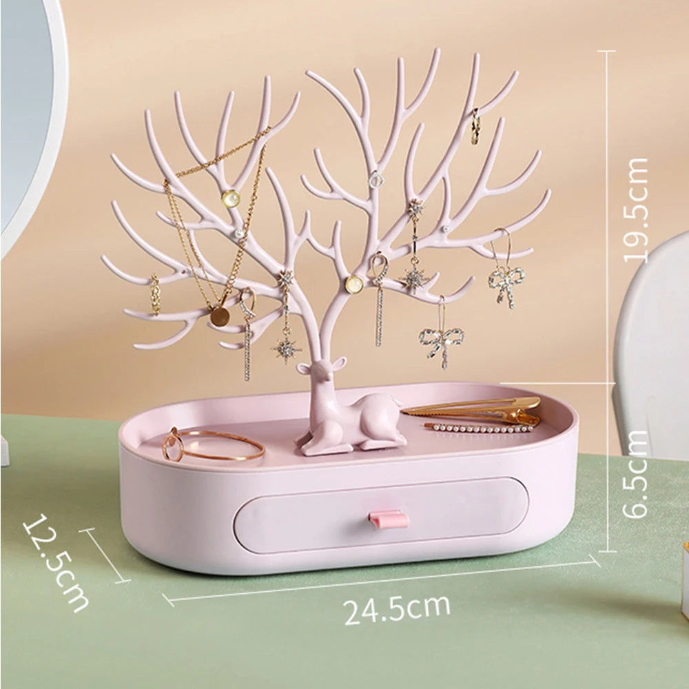 4 Styles Deer Jewelry Display Stand Plastic Jewelery Display Stand Holder Earring Necklace Organizer for Jewelery Display