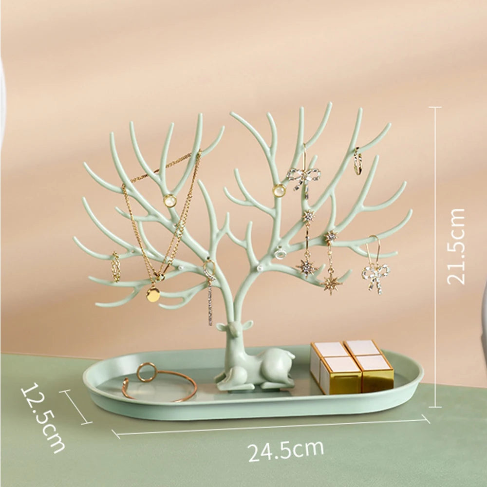 4 Styles Deer Jewelry Display Stand Plastic Jewelery Display Stand Holder Earring Necklace Organizer for Jewelery Display