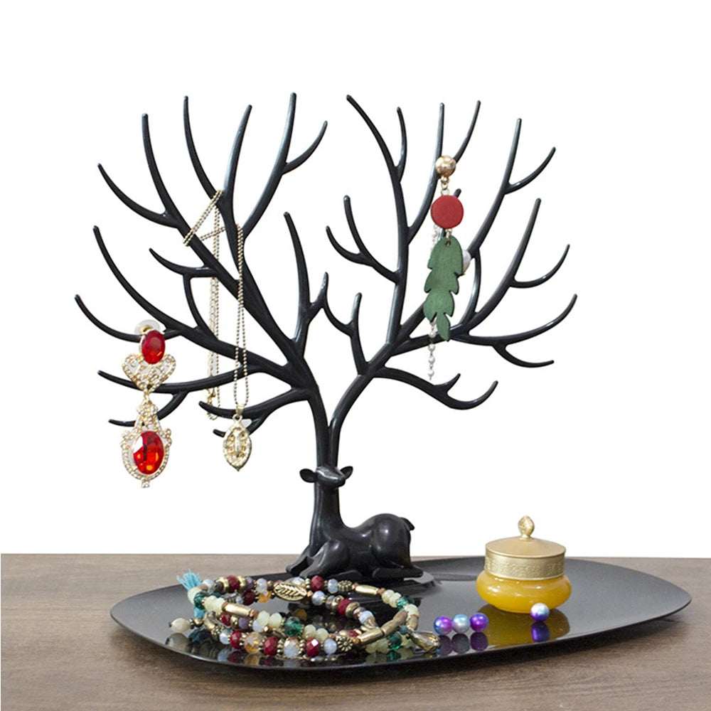 4 Styles Deer Jewelry Display Stand Plastic Jewelery Display Stand Holder Earring Necklace Organizer for Jewelery Display