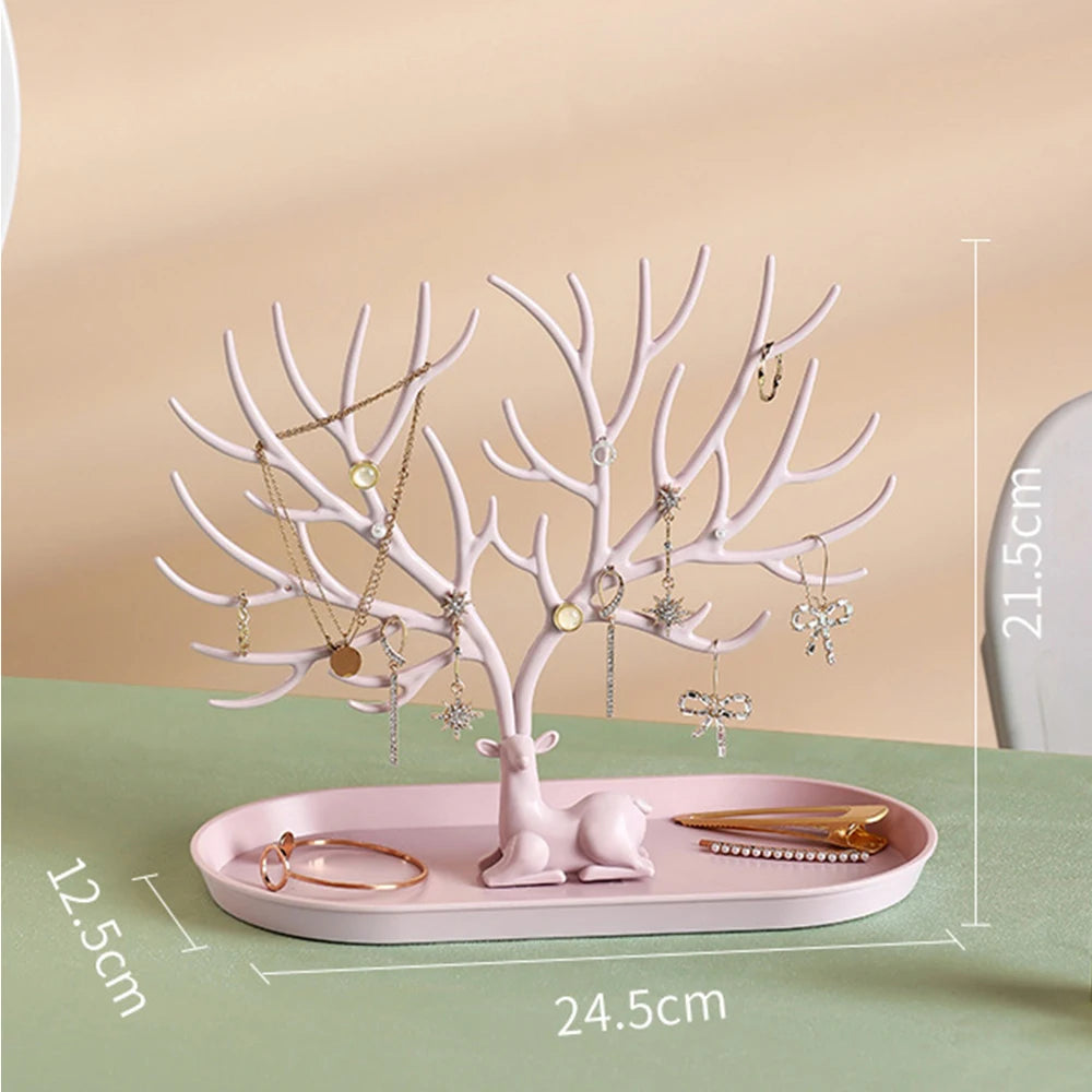 4 Styles Deer Jewelry Display Stand Plastic Jewelery Display Stand Holder Earring Necklace Organizer for Jewelery Display