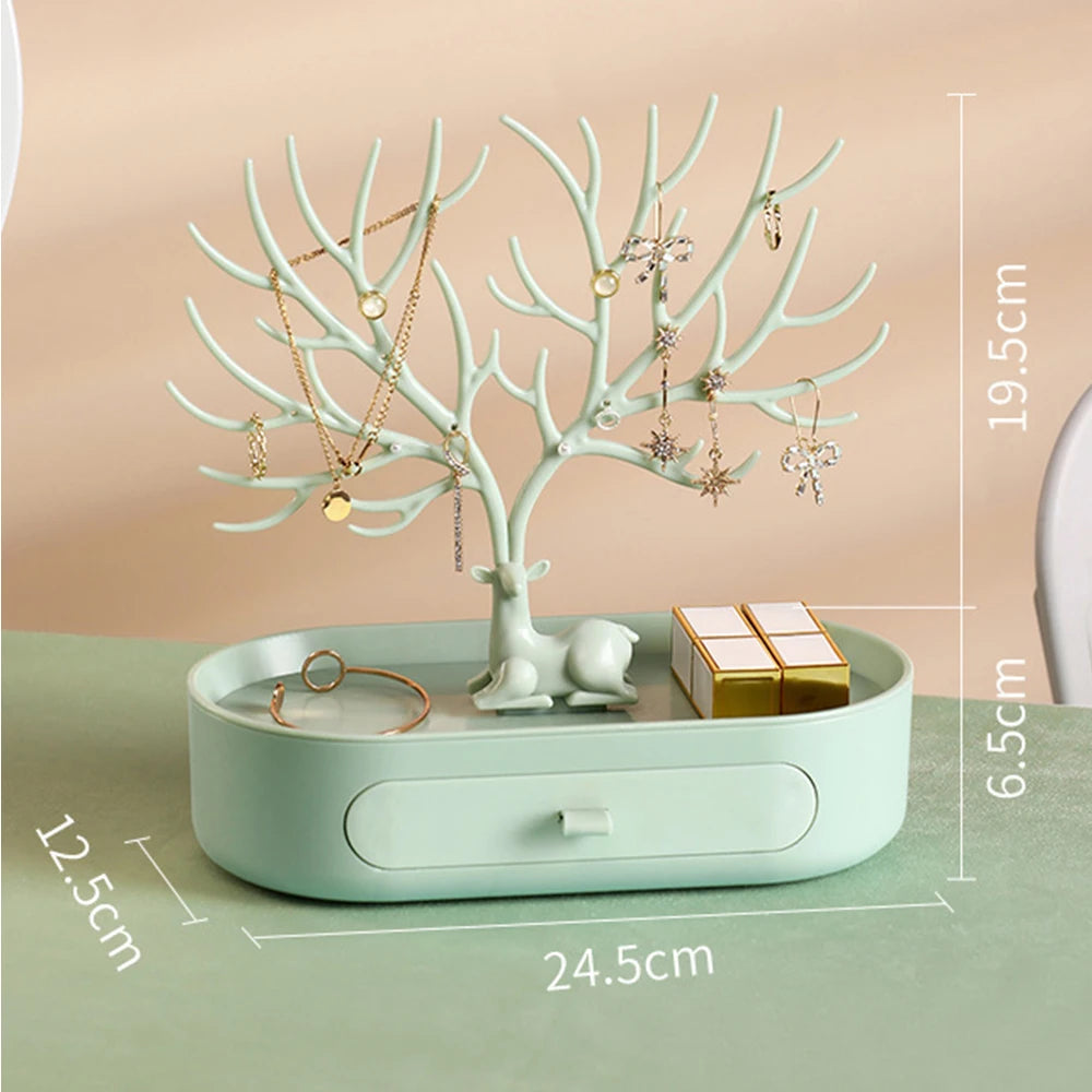 4 Styles Deer Jewelry Display Stand Plastic Jewelery Display Stand Holder Earring Necklace Organizer for Jewelery Display