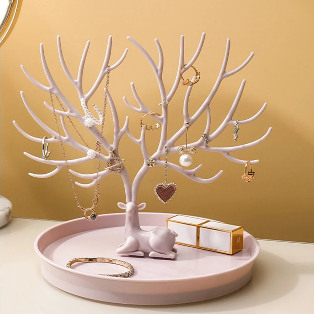 4 Styles Deer Jewelry Display Stand Plastic Jewelery Display Stand Holder Earring Necklace Organizer for Jewelery Display