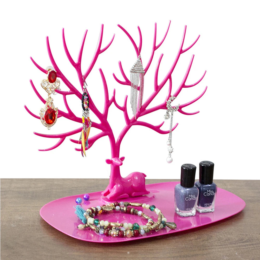 4 Styles Deer Jewelry Display Stand Plastic Jewelery Display Stand Holder Earring Necklace Organizer for Jewelery Display